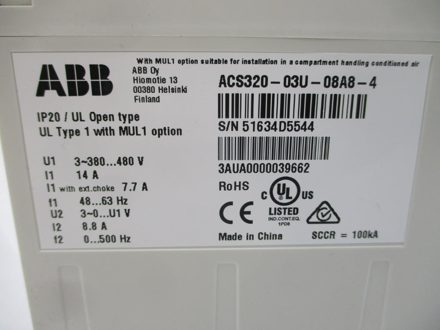 ABB ACS320-03U-08A8-4 380-480V 14A NSMP