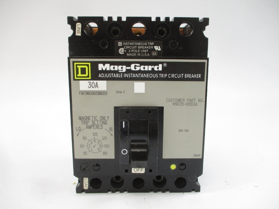 SQUARE D FAF3603013M1212 SER. 2 600VAC 30A NSMP