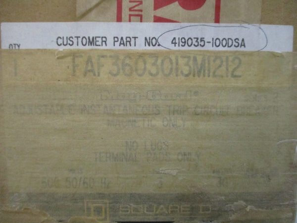 SQUARE D FAF3603013M1212 SER. 2 600VAC 30A NSMP