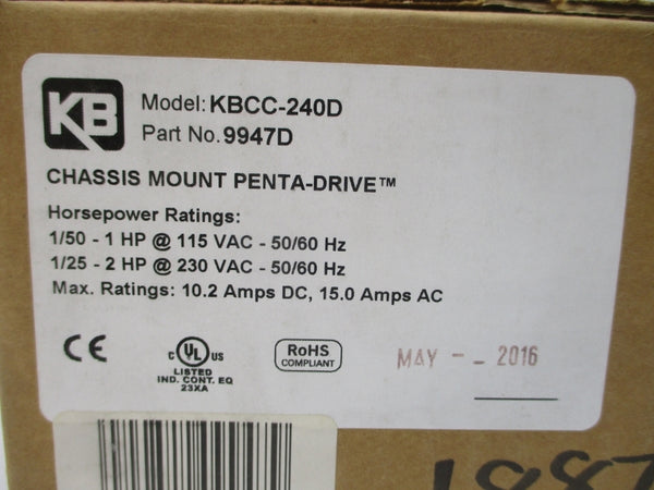 KB ELECTRONICS KBCC-240D 9947D 115/230VAC 10.2/15.0A NSFS