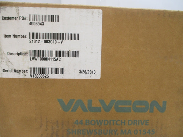 VALVCON LW1000IN115AC 21012-003C10-V 115VAC 0.8A NSMP