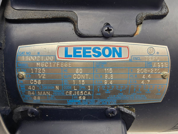 LEESON 110021.00 M6C17FB6E 115/208-230V 8.8/4.4A NSNP