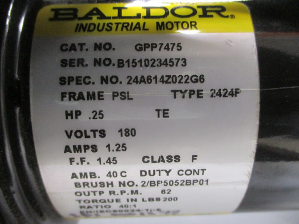 BALDOR GPP7475 24A614Z022G6 180V 1.25A NSNP
