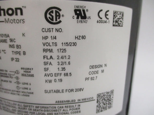 MARATHON G212A 056B17D11015A 115/230V 2.4/1.2A NSMP