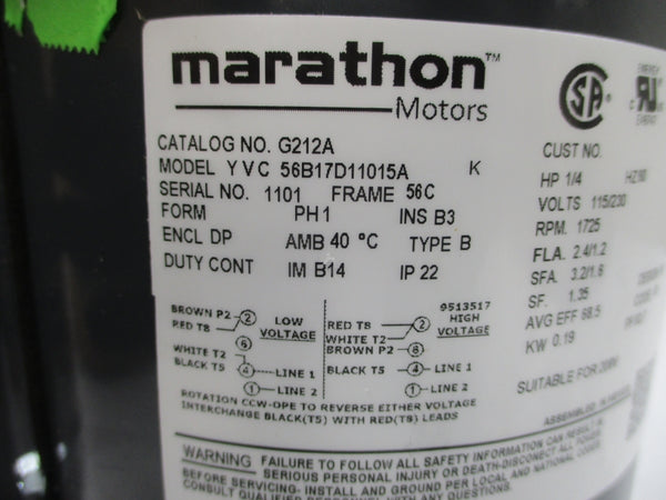 MARATHON G212A 056B17D11015A 115/230V 2.4/1.2A NSMP