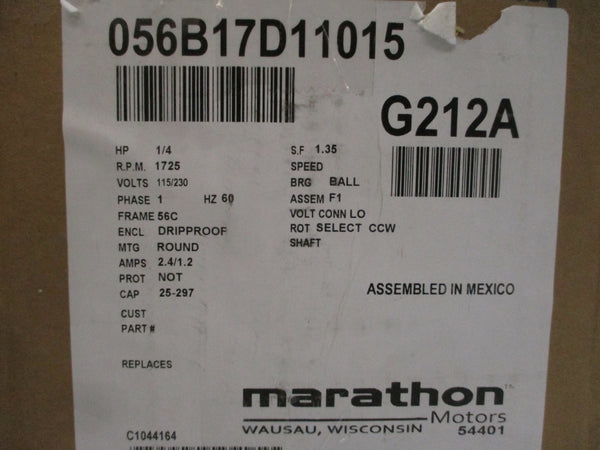 MARATHON G212A 056B17D11015A 115/230V 2.4/1.2A NSMP