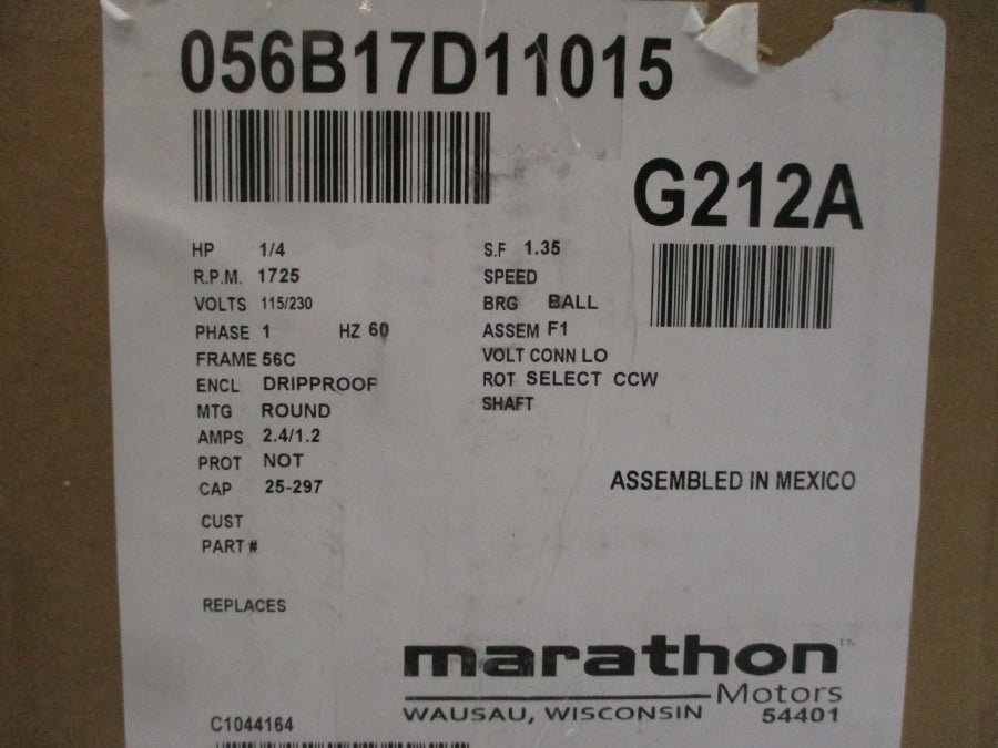 MARATHON G212A 056B17D11015A 115/230V 2.4/1.2A NSMP
