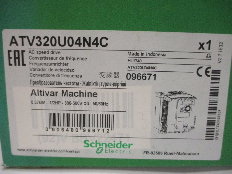 SCHNEIDER ELECTRIC ATV320U04N4C 380-500VAC 2.1A NSMP