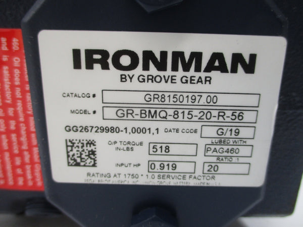 GROVE GEAR GR-BMQ-815-20-R-56 GR8150197.00 NSMP