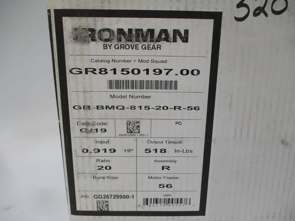GROVE GEAR GR-BMQ-815-20-R-56 GR8150197.00 NSMP