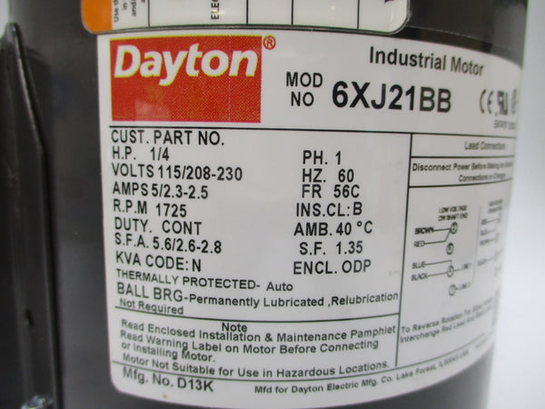 DAYTON 6XJ21BB 115/208-230V 5/2.3-2.5A NSMP