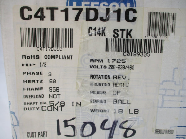 LEESON 100145.00 C4T17DJ1C 208-230/460V 1.9-2/1A NSMP