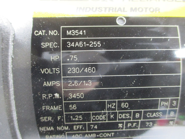 BALDOR M3541 34A61-255 230/460V 2.6/1.3A NSNP