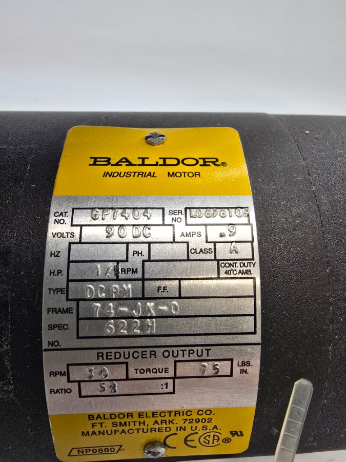 BALDOR GP7404 622H 90VDC .9A NSNP