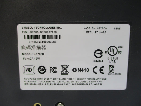 SYMBOL TECHNOLOGIES LS7808-SR20007TCR LS7808 5V 2A NSNP