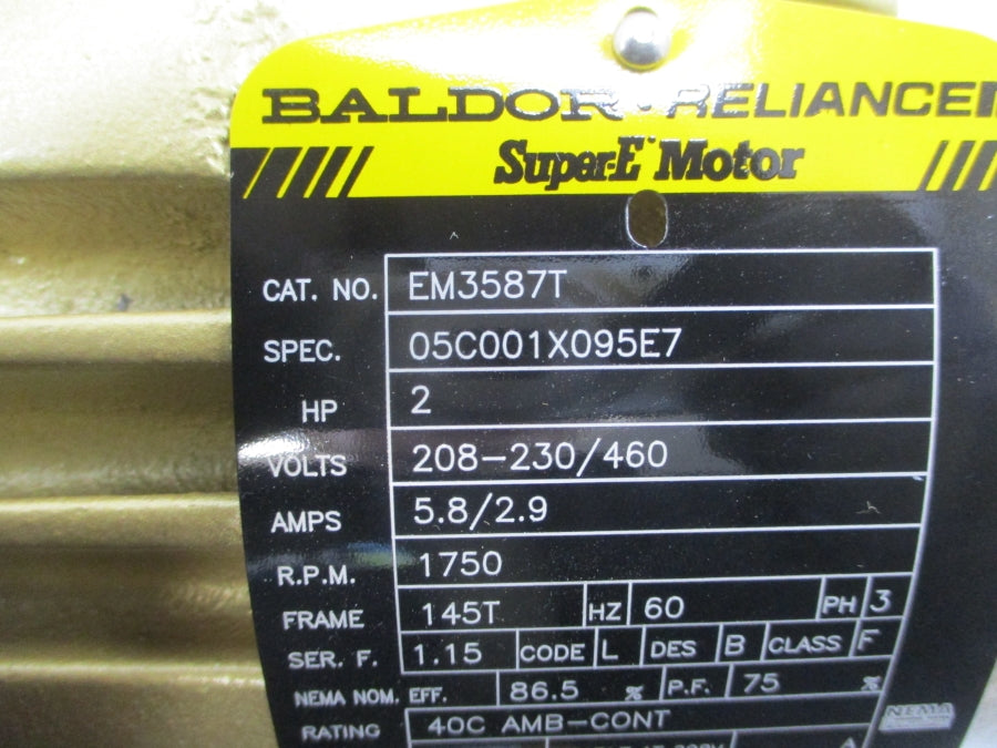 BALDOR EM3587T 230/460V 5.8/2.9A NSMP