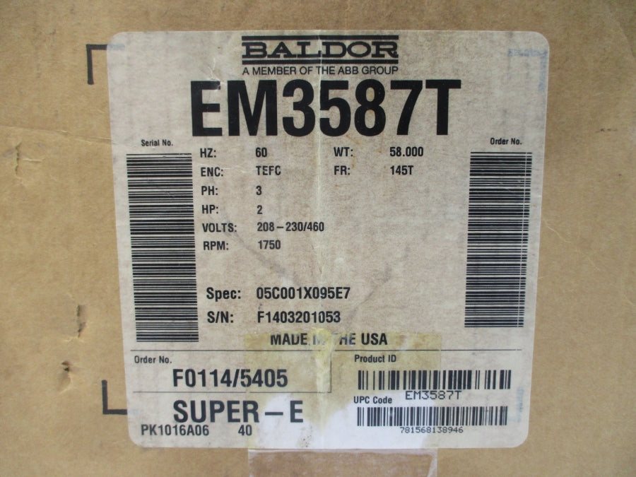 BALDOR EM3587T 230/460V 5.8/2.9A NSMP