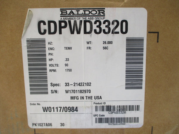 BALDOR CDPWD3320 33-2142Z102 90V 3.2A NSMP