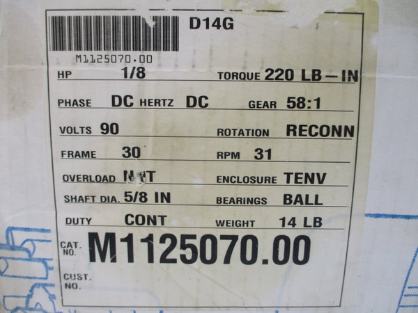 LEESON M1125070.00 985.612F 90VDC 1.4A NSMP