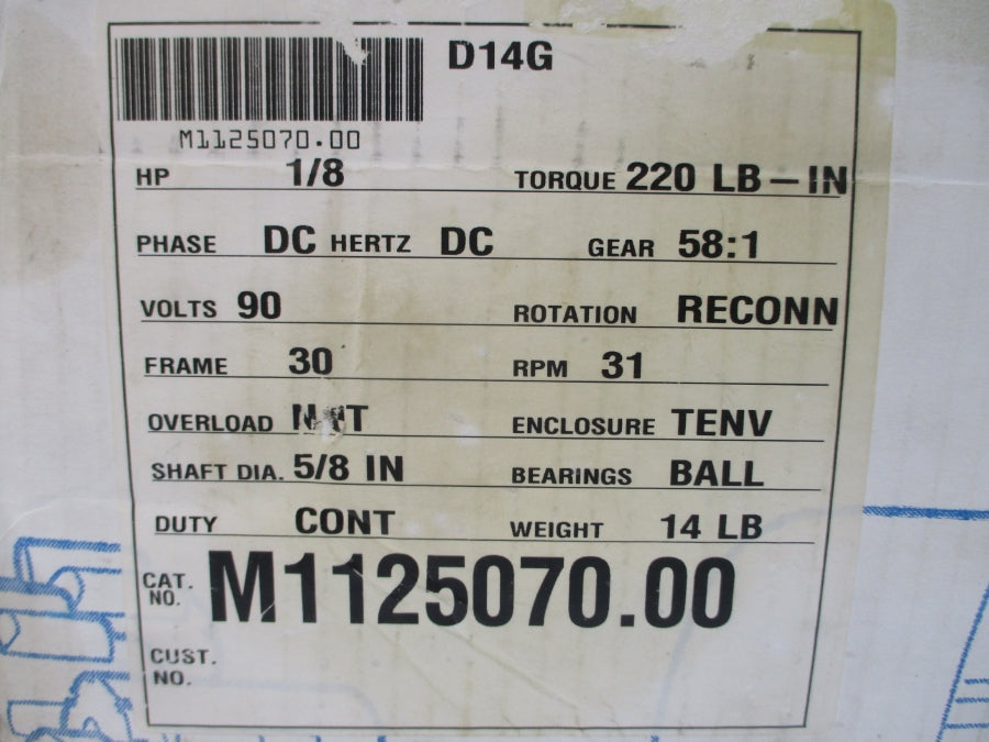 LEESON M1125070.00 985.612F 90VDC 1.4A NSMP