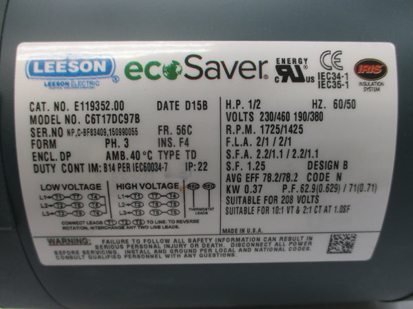 LEESON E119352.00 C6T17DC97B 230/460V 2/1A NSMP