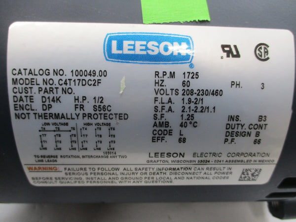 LEESON 100049.00 C4T17DC2F 208-230/460V 1.9-2/1A NSMP