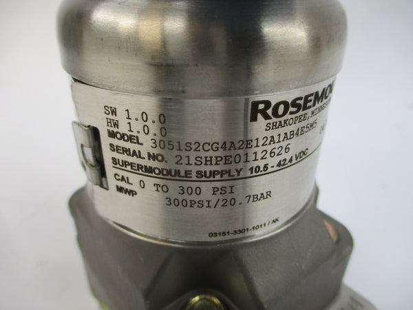 ROSEMOUNT 3051S2CG4A2E12A1AB4E5M5 10.5-42.4VDC 300PSI NSMP