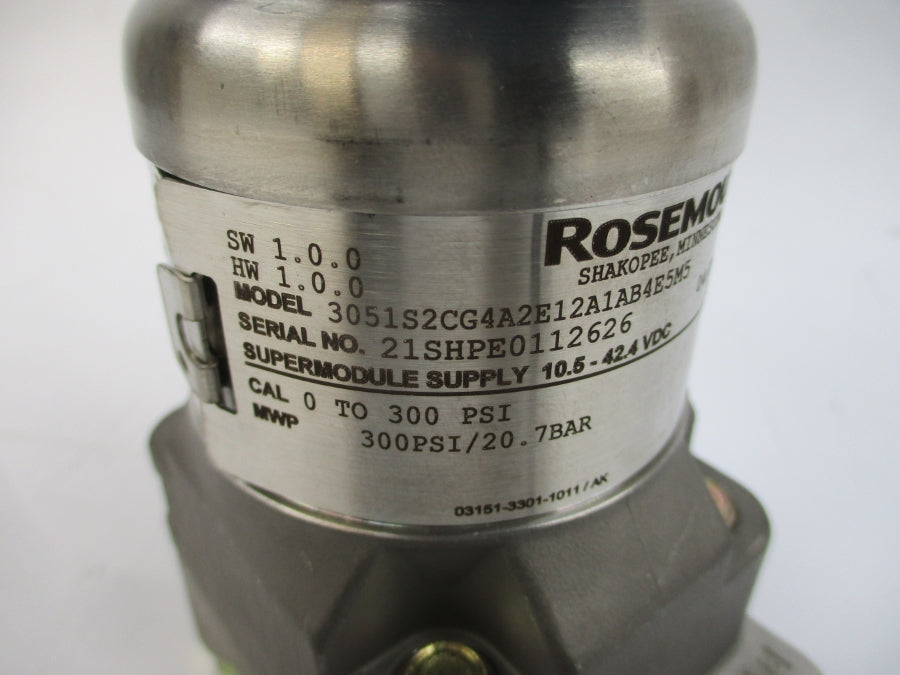 ROSEMOUNT 3051S2CG4A2E12A1AB4E5M5 10.5-42.4VDC 300PSI NSMP