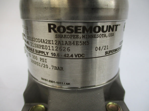 ROSEMOUNT 3051S2CG4A2E12A1AB4E5M5 10.5-42.4VDC 300PSI NSMP