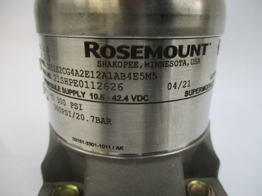 ROSEMOUNT 3051S2CG4A2E12A1AB4E5M5 10.5-42.4VDC 300PSI NSMP
