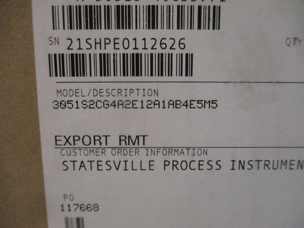 ROSEMOUNT 3051S2CG4A2E12A1AB4E5M5 10.5-42.4VDC 300PSI NSMP