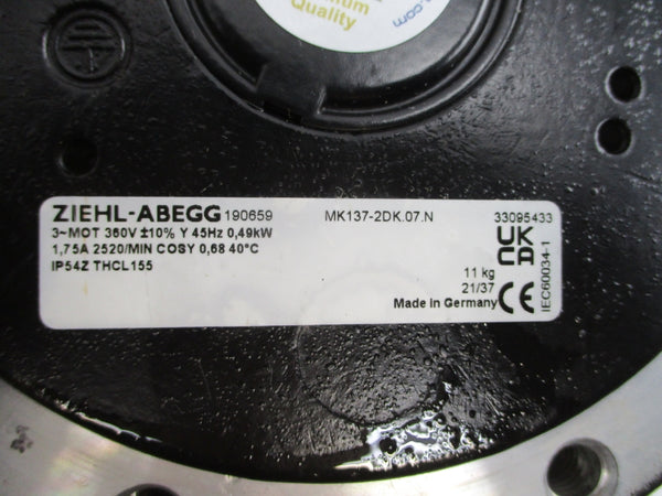 ZIEHL-ABEGG MK137-2DK.07.N 360V 1.75A NSNP