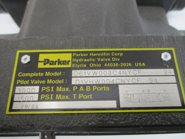PARKER D61VW003C4NYCF94 110/120V .46/.52A 1500/5000PSI NSNP