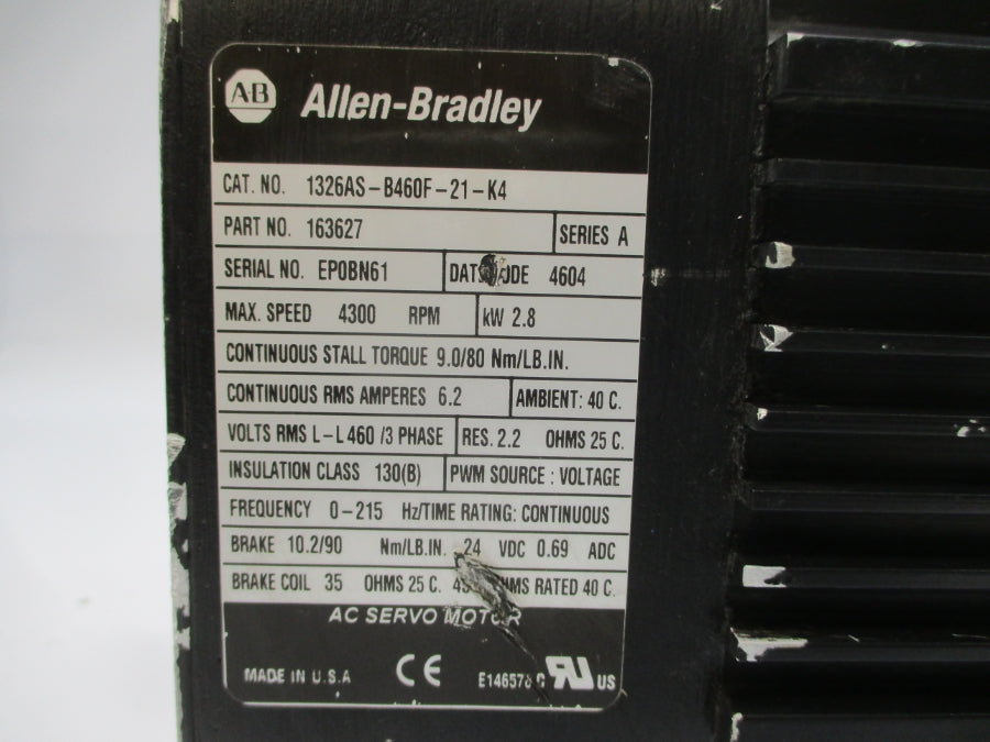 INDUSTRIAL SPARE PART 1326AS-B460F-21-K4 SER. A 24VDC 6.2A UNMP