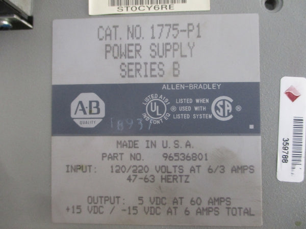 ALLEN BRADLEY 1775-P1 SER. B 120/220V 6/3A UNMP