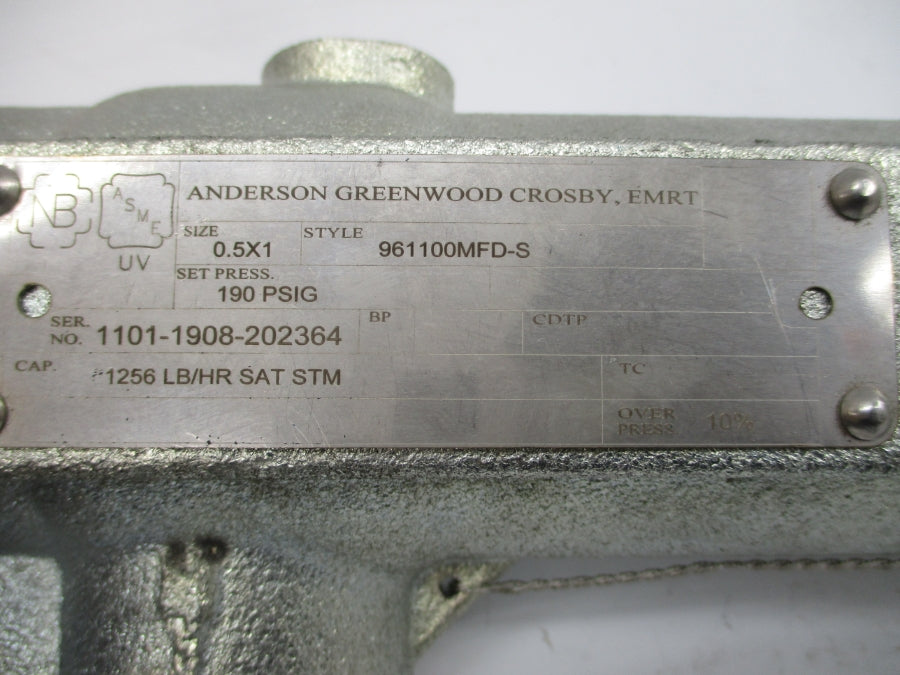 ANDERSON GREENWOOD 961100MFD-S 190PSI 0.5X1 NSNP