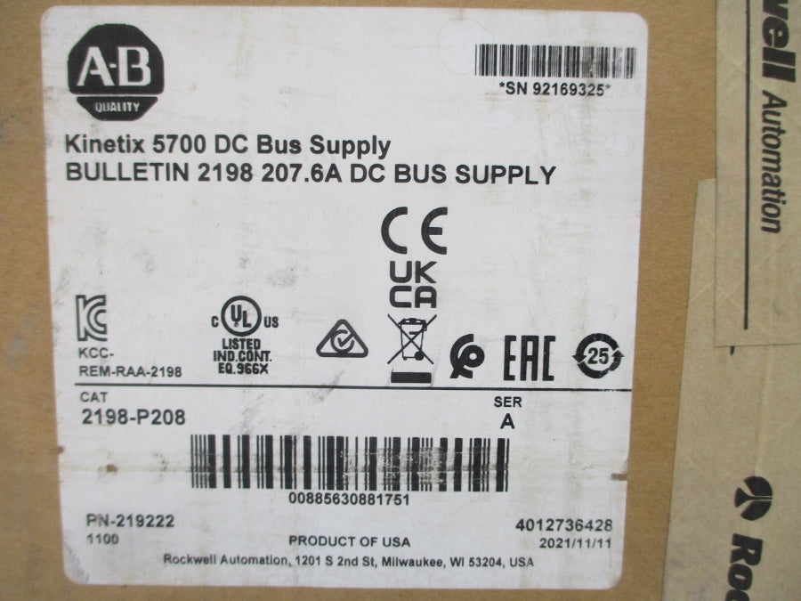 INDUSTRIAL SPARE PART 2198-P208 SER. A 195-528VAC 73.1A NSMP