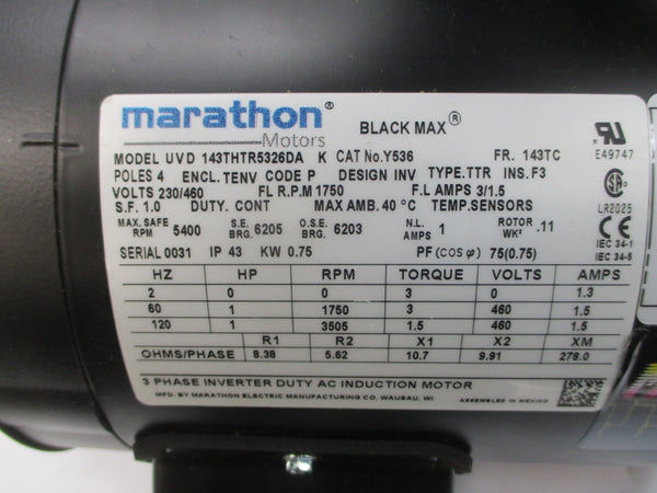 MARATHON Y536 143THTR5326 230/460V 3/1.5A NSMP