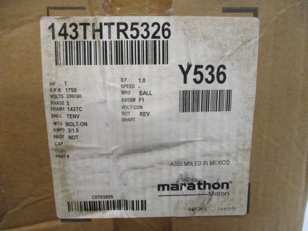 MARATHON Y536 143THTR5326 230/460V 3/1.5A NSMP