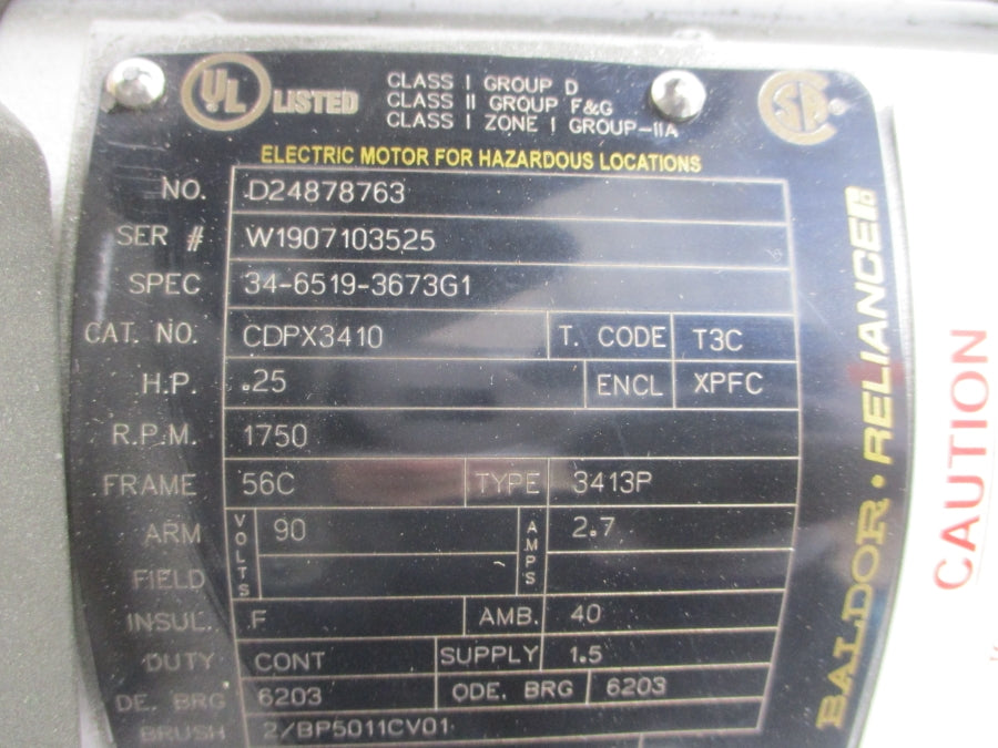 BALDOR CDPX3410 34-6519-3673G1 90V 2.7A NSMP