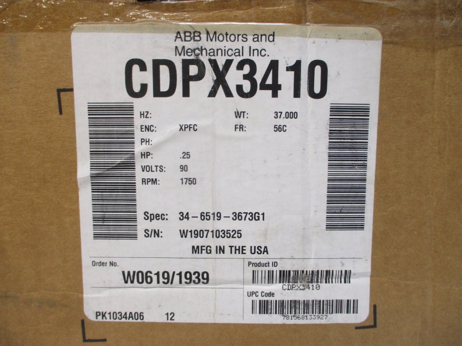 BALDOR CDPX3410 34-6519-3673G1 90V 2.7A NSMP