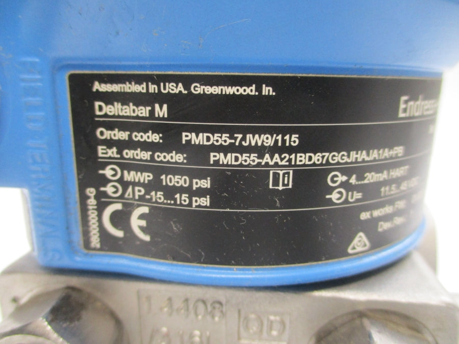 ENDRESS+HAUSER PMD55-AA21BD67GGJHAJA1A+PB 11.5-45VDC 1050PSI REV. 1 NSNP