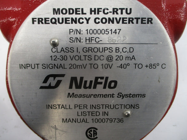 NUFLO MEAUSREMENT SYSTEMS HFC-RTU 100005147 12-30VDC NSNP