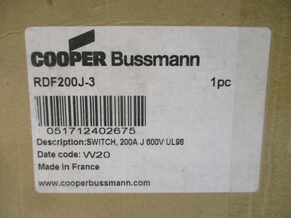 BUSSMANN RDF200J-3 600VAC 200A NSMP