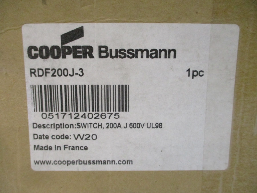 BUSSMANN RDF200J-3 600VAC 200A NSMP