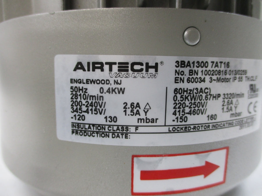 AIRTECH 3BA13007AT16 220-250/415-460V 2.6/1.5A NSNP
