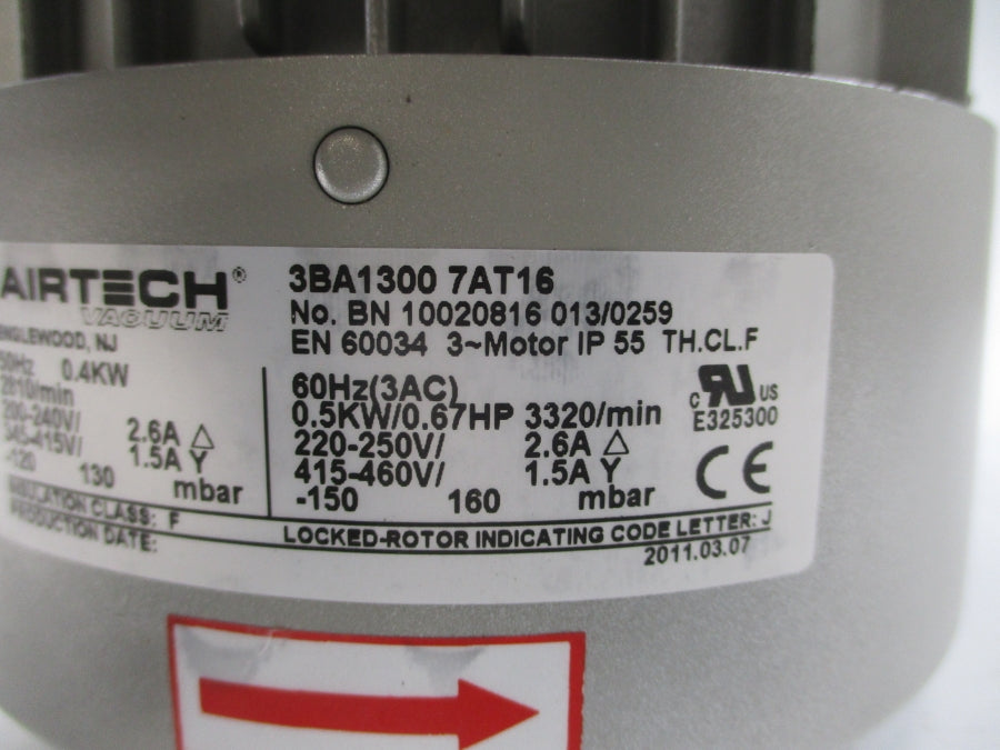 AIRTECH 3BA13007AT16 220-250/415-460V 2.6/1.5A NSNP