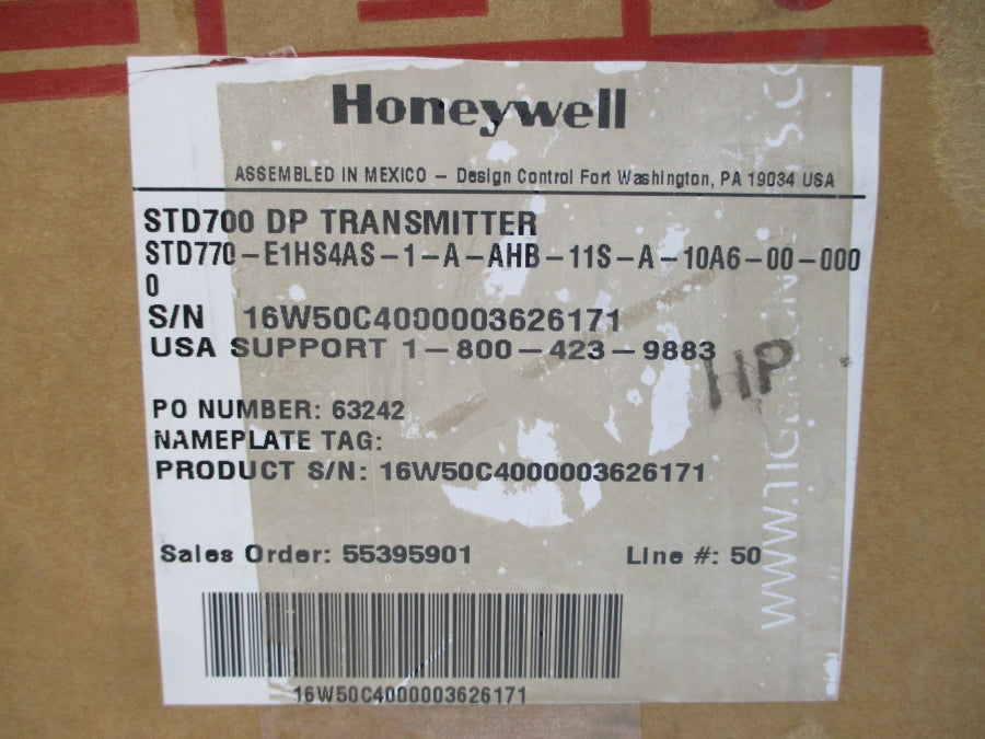 HONEYWELL STD770-E1HS4AS-1-A-AHB-11S-A-10A6-00-0000 11-42VDC -100-3000PSI 1/2" NSMP
