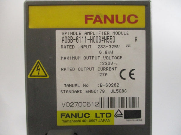 FANUC A06B-6111-H006#H550 283-325V 27A NSNP