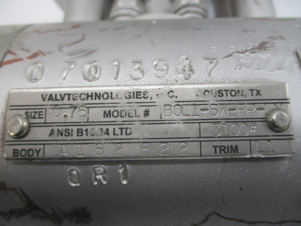 VALVTECHNOLOGIES BOL1-SW-FP-LV 0.75" NSNP
